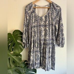 CJLA Brandi Dress in Blue and White Paisley Carly Jean Los Angeles